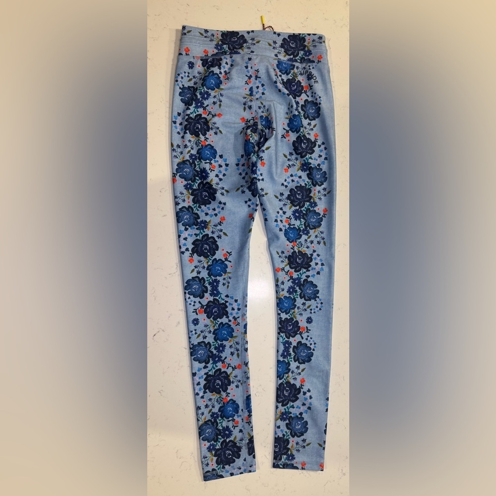 The Upside Floral Performance Leggings Blue Dahlia Print Size 8 NWT - Picture 5 of 8